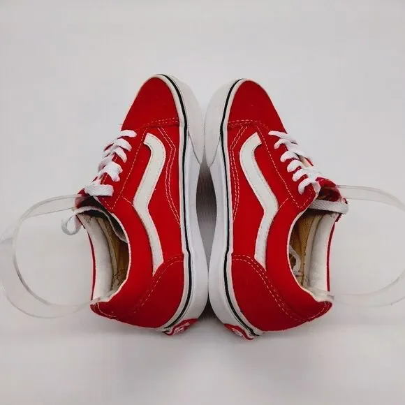 Vans Old Skool Skateboard Sneakers Kids Size 12.5 Red White Casual‎ Shoes - Picture 4 of 8
